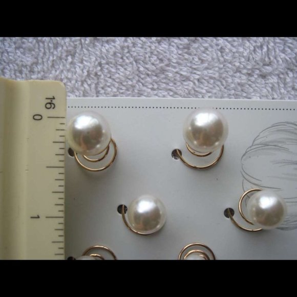 6 Scunci Elite Twist Pins Metal Hair Spin Pin White Pearl Accent End Luxe Beauty - Picture 3 of 8